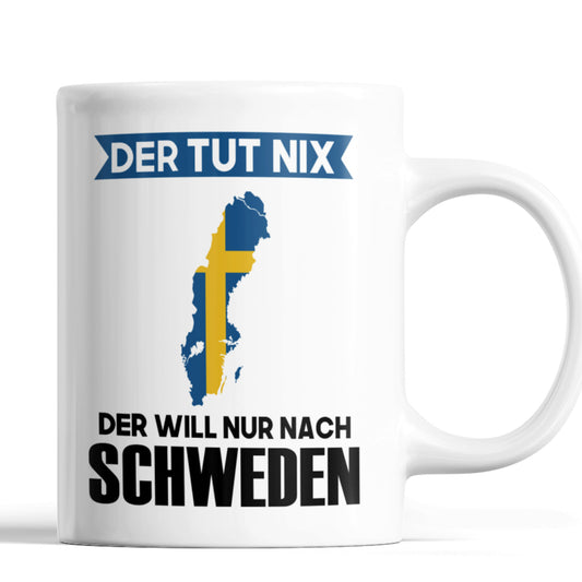 Schweden Tasse  Schwedische Geschenk Schwedischen Flagge der tut nix 