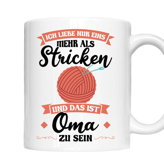 Strick Tasse | ich liebe nur eins mehr als stricken und das ist Oma zu sein |