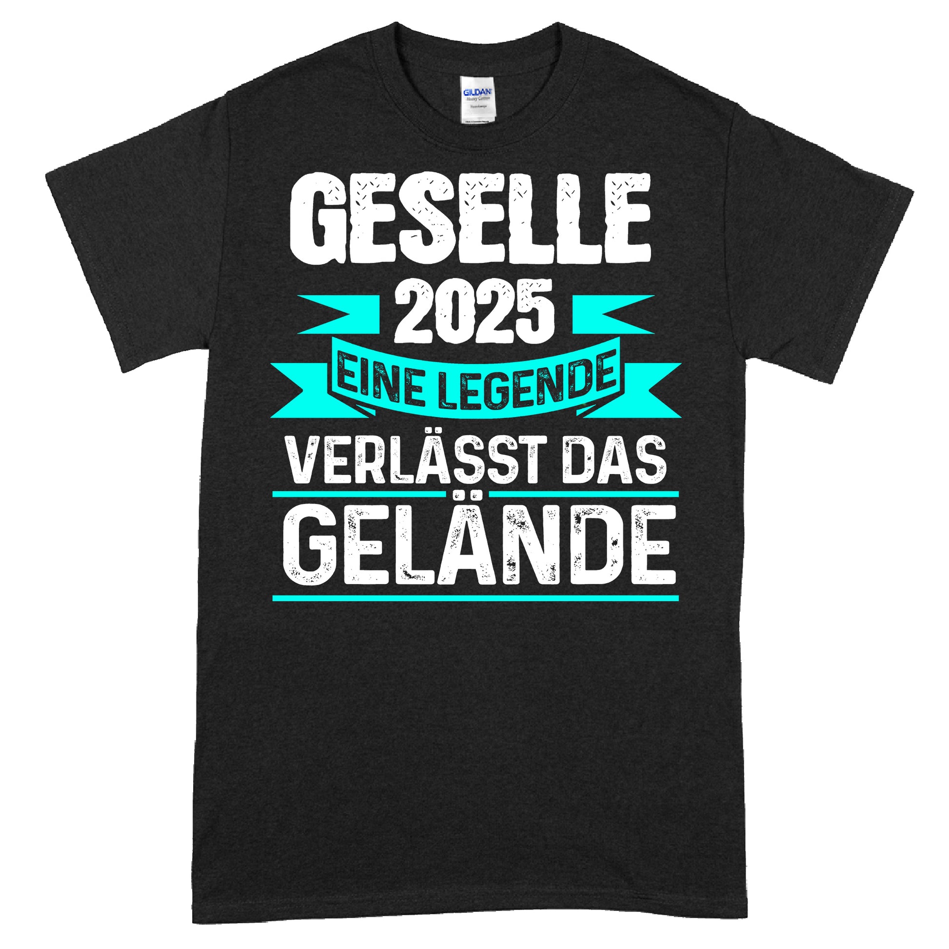Gesellen Shirt mit der Aufschrift "Geselle 2025, eine Legende verlässt das Gelände"