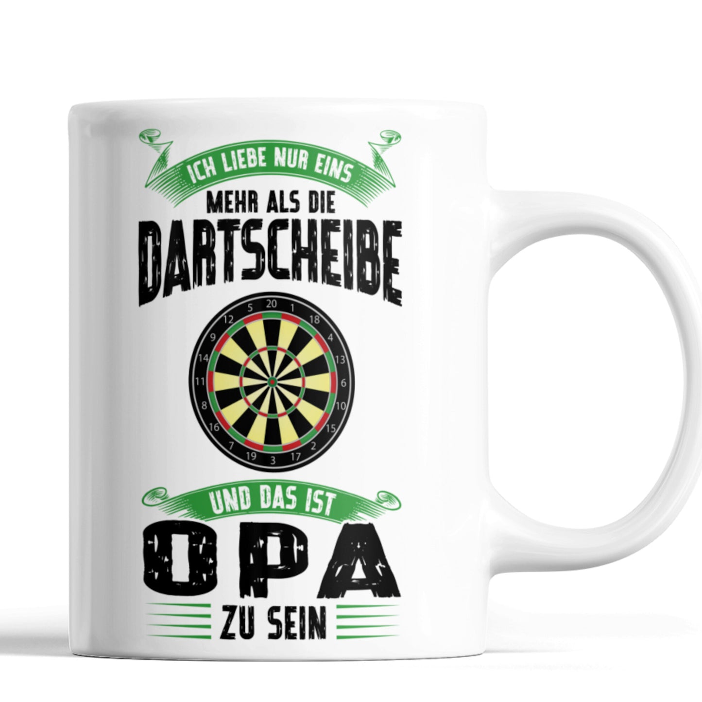 Dart Tasse | ich liebe mehr als  die Dartscheibe und das ist Opa zu sein | Dartspieler Ruhestand Rentner