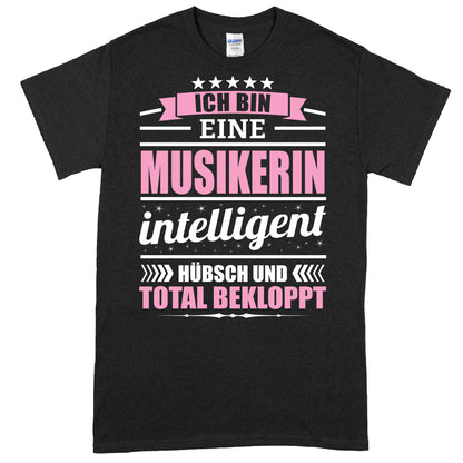 Design eines Shirts mit dem Text "Musikerin Shirt | ich bin eine Geschenk Musik Musiker" in stilvoller Schrift.
