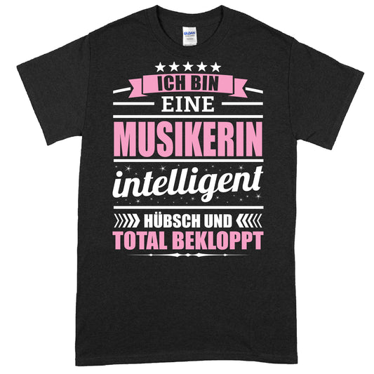 Design eines Shirts mit dem Text "Musikerin Shirt | ich bin eine Geschenk Musik Musiker" in stilvoller Schrift.