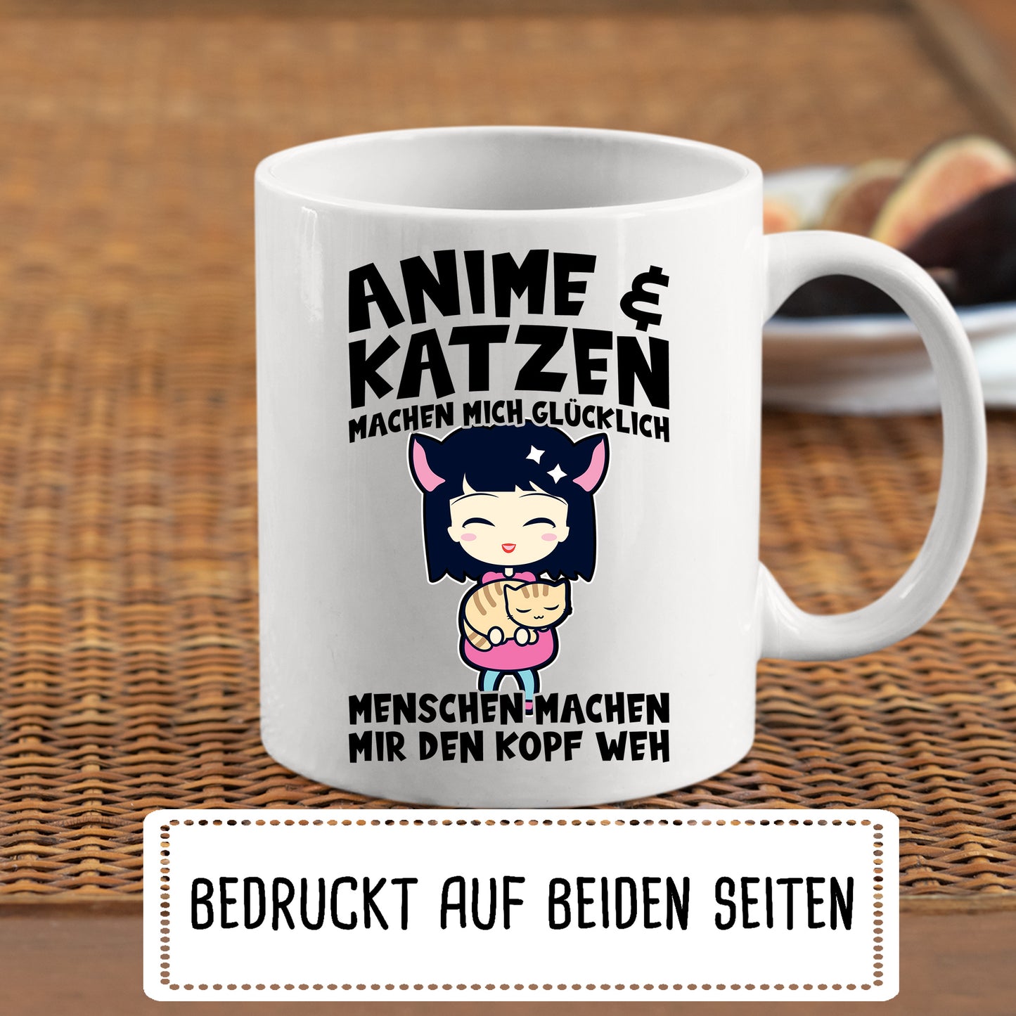 Anime Tasse |  Anime & Katzen machen mich glücklich |