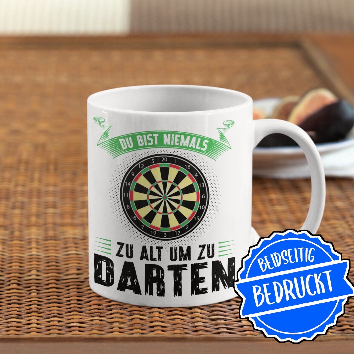 Dart Tasse | du bist niemals zu alt um zu darten | Dartspieler Ruhestand Rentner