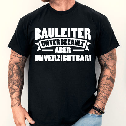 Bauleiter Shirt mit Bauarbeiter-Motiv als Geschenk für Baustelle und Bauarbeiter.