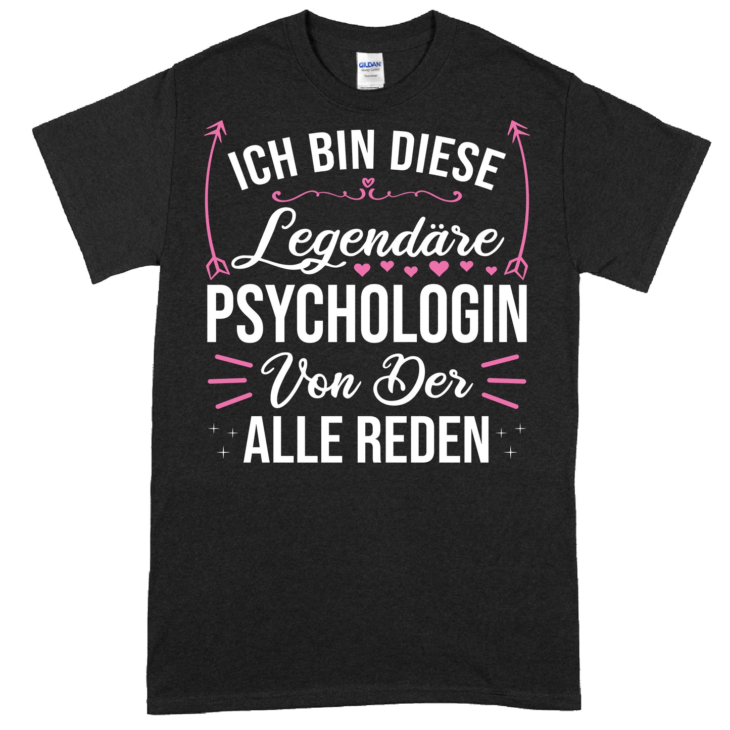 Design eines T-Shirts mit der Aufschrift "Psychologin Shirt | Ich bin diese legendäre Geschenk" in stilvoller Schrift.