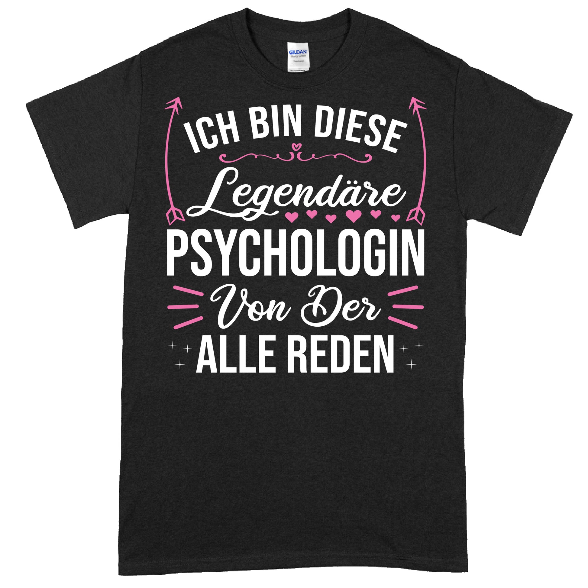 Design eines T-Shirts mit der Aufschrift "Psychologin Shirt | Ich bin diese legendäre Geschenk" in stilvoller Schrift.