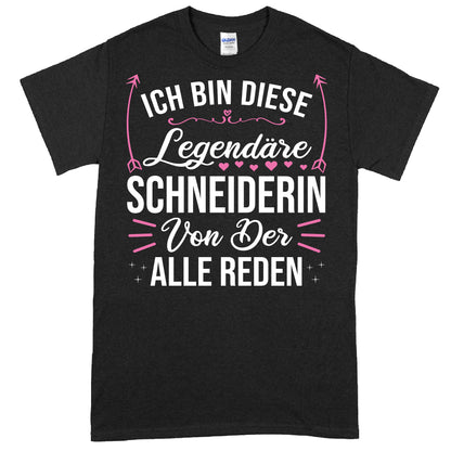 Design eines Shirts mit dem Text "Schneiderin Shirt | ich bin diese legendäre Geschenk Nähe" in stilvoller Schrift.