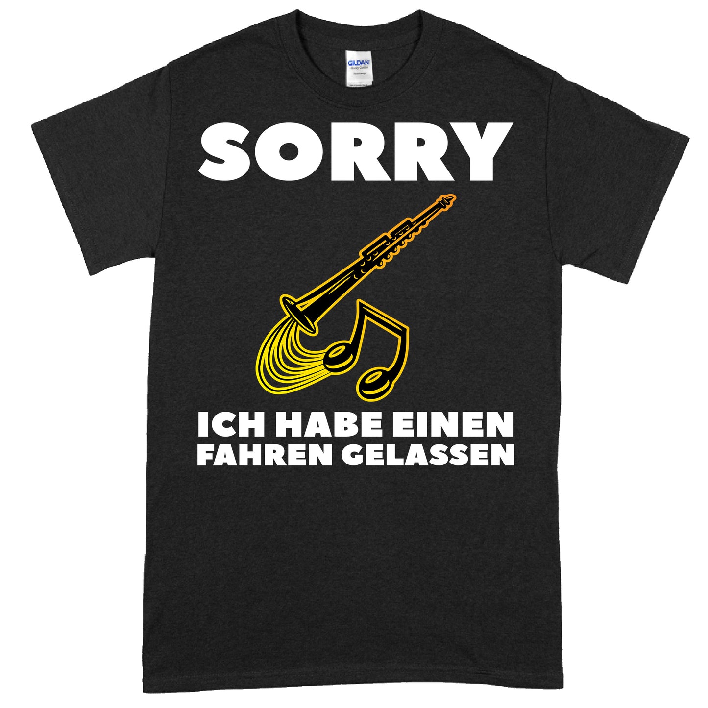 Klarinette Shirt mit humorvollem Spruch für Musikliebhaber und Klarinettenspieler als Geschenkidee.