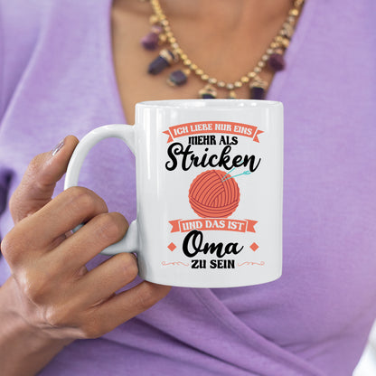 Strick Tasse | ich liebe nur eins mehr als stricken und das ist Oma zu sein |