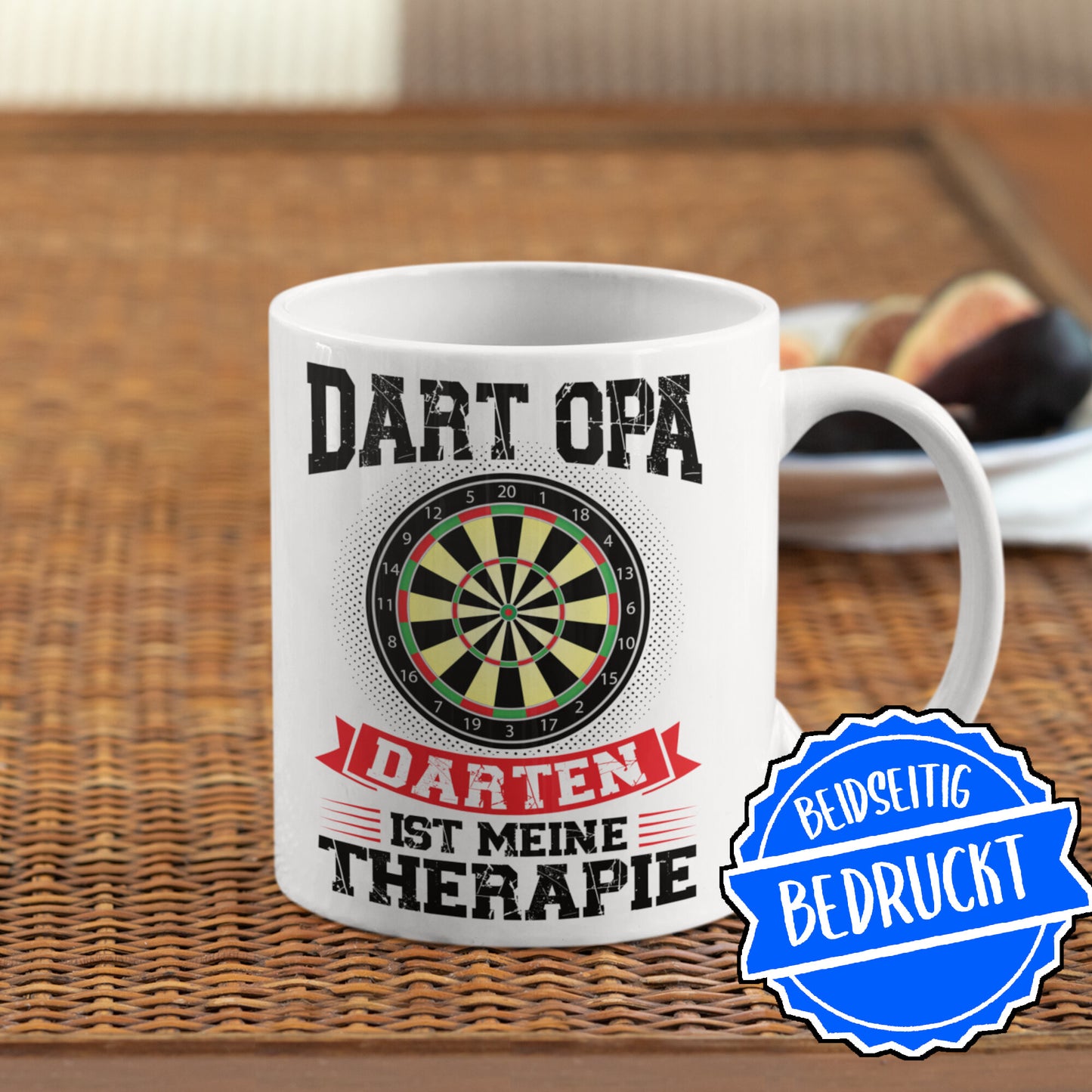 Dart Tasse | Dart Opa darten ist meine Therapie  | Dartspieler Ruhestand Rentner