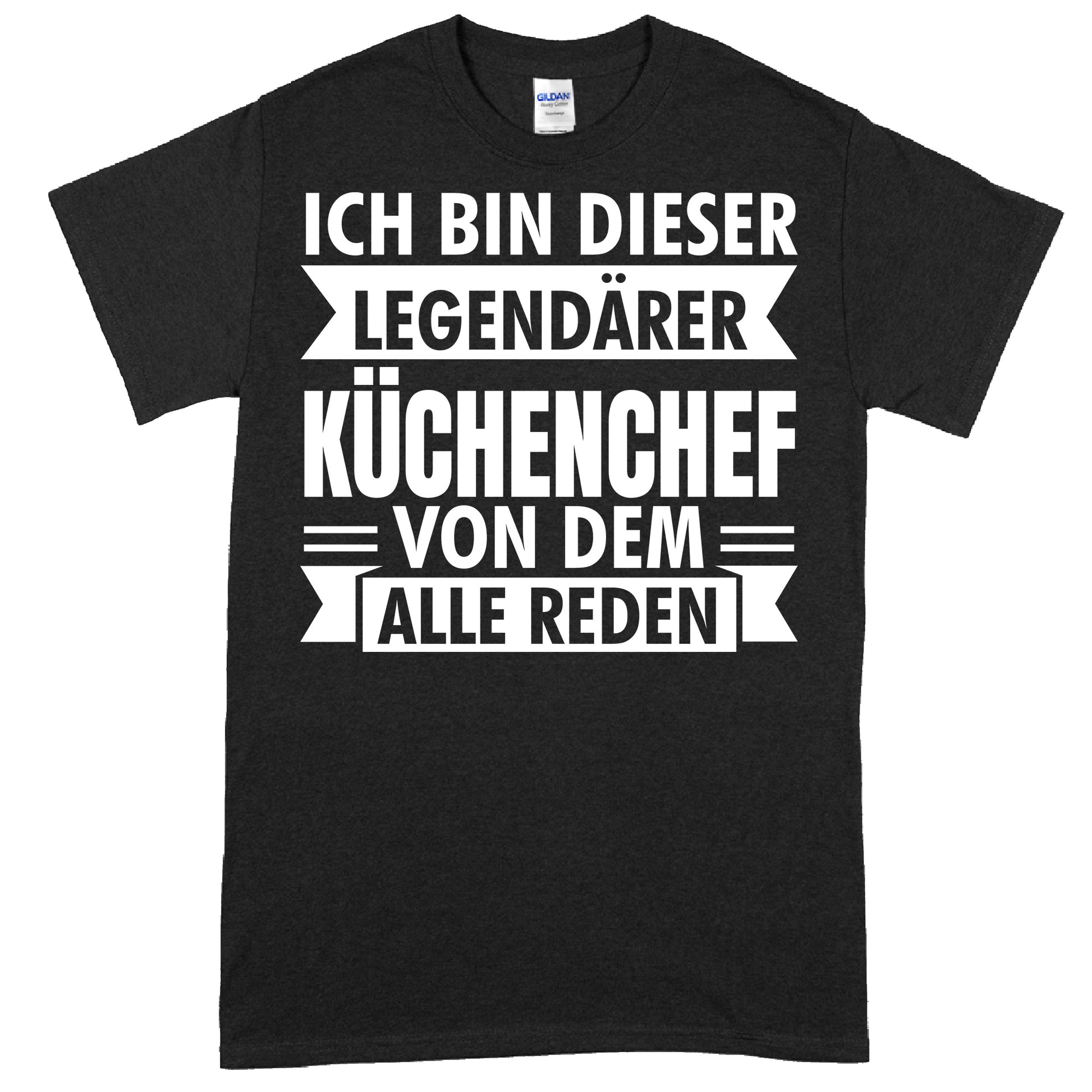 Küchenchef Shirt mit Aufschrift "Legendärer Koch Geschenk Chef" in stilvollem Design.