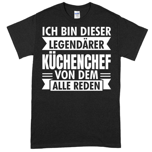 Küchenchef Shirt mit Aufschrift "Legendärer Koch Geschenk Chef" in stilvollem Design.