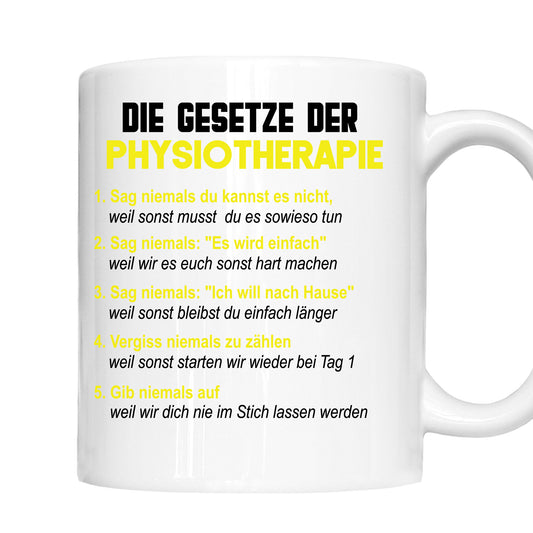 Physiotherapeuten Tasse |die gesetze der Physiotherapie |