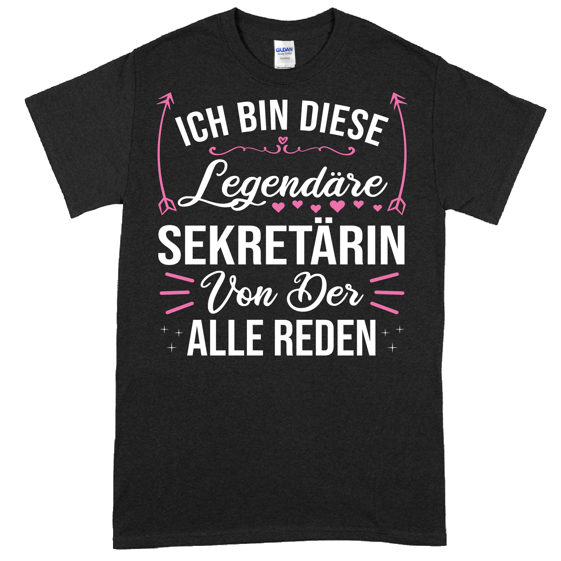 Design eines T-Shirts mit der Aufschrift "Sekreterin Shirt | ich bin diese legendäre Geschenk Assistentin Helferin" in stilvoller Schrift.